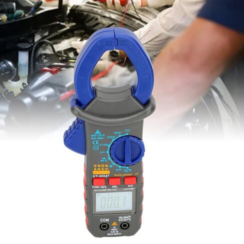 Digital Clamp Multimeter AC Volt Amp Meter Tester, Multi Function, White LED Backlight - Contactless Measurement, Intelligent Protection, Ideal for Auto Repair and in Saudi Arabia