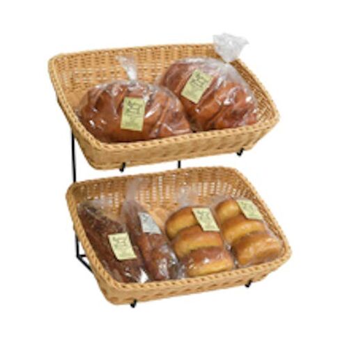 2 Tier Plastic Wicker Baskets Countertop Display - 16 W x 15 D x 18 H Inches in Saudi Arabia