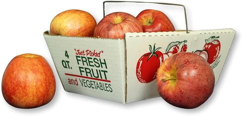 12 Pack – Corrugated 4 Quart Fruit and Vegetable Picking Tray with Metal Handle – Strong Cardboard Berry Harvesting Basket in Kuwait