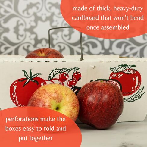 12 Pack – Corrugated 4 Quart Fruit and Vegetable Picking Tray with Metal Handle – Strong Cardboard Berry Harvesting Basket in Kuwait