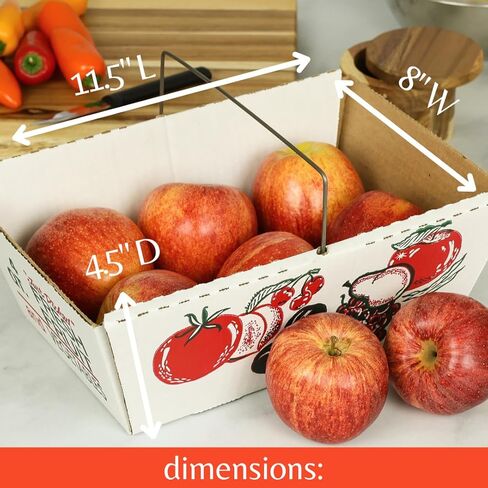 12 Pack – Corrugated 4 Quart Fruit and Vegetable Picking Tray with Metal Handle – Strong Cardboard Berry Harvesting Basket in Kuwait