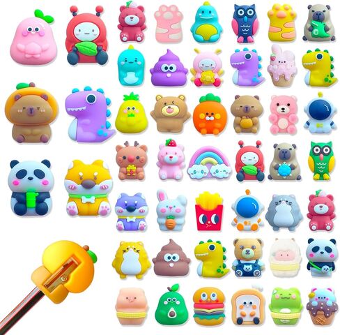 48 PCS لطيف قلم رصاص المراوغة للأطفال صغار الكارتون يدوي قلم رصاص مع شحذات مطاطية الغلاف المرح اللوازم المدرسية للهدايا فئة الأطفال مكافآت الطلاب. in Saudi Arabia