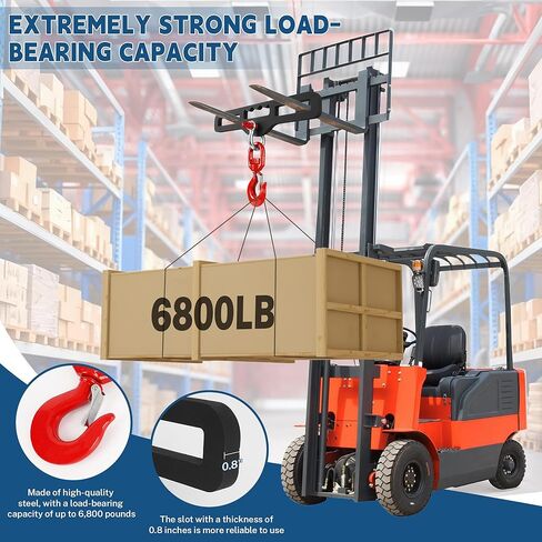 رافعة شوكية رفع هوك الثقيلة شوكة مزدوجة جبل 6800LB (3.1 طن) القدرة مع 360 درجة خطاف دوار لرفع الطبول والآلات والمولدات in Kuwait