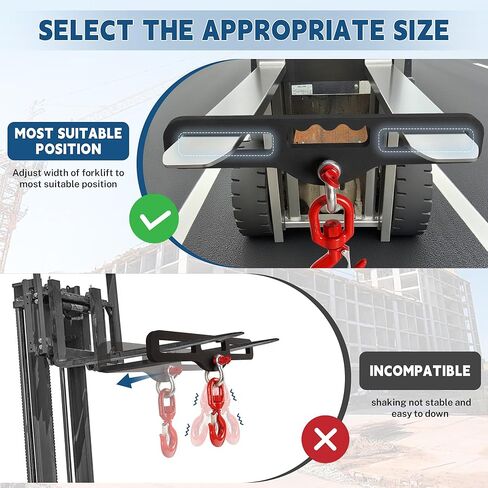 رافعة شوكية رفع هوك الثقيلة شوكة مزدوجة جبل 6800LB (3.1 طن) القدرة مع 360 درجة خطاف دوار لرفع الطبول والآلات والمولدات in Kuwait