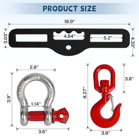 رافعة شوكية رفع هوك الثقيلة شوكة مزدوجة جبل 6800LB (3.1 طن) القدرة مع 360 درجة خطاف دوار لرفع الطبول والآلات والمولدات in Kuwait