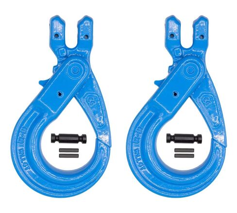 Mytee Products 2 Pack 3/8" G100 Clevis Self-Locking Hook, Blue Alloy Steel, 8,800 lbs WLL – Heavy Duty Rigging Hook for 3/8" Lifting Chains, Wire Ropes, Overhead Lifting & Industrial Use in Kuwait