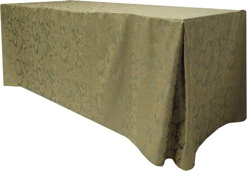 Ultimate Textile -2 Pack- Miranda 8 ft. Damask Fitted Tablecloth - Fits 30 x 96-Inch Rectangular Tables - 36" H, Sage Green in Saudi Arabia
