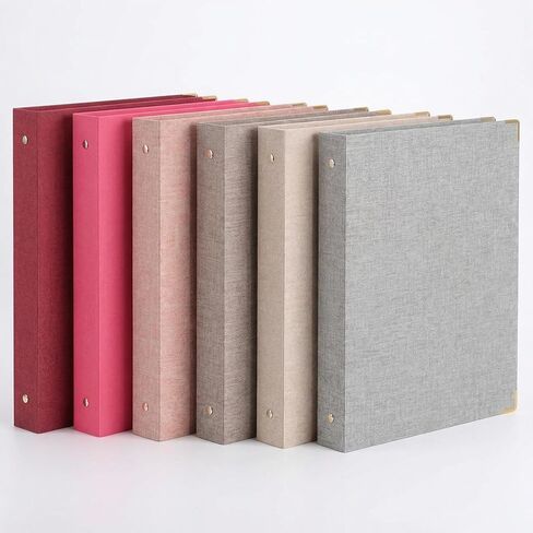 Fulmoon 6 PCS الجمالية 3 المجلدات الحلقية مع غطاء الكتان 1 بوصة حلقات مستديرة مع الجيب الداخلي 8.5 "× 11" يناسب الحرف الحجم لمكتب المدرسة والمنزل (لافندر) in Saudi Arabia