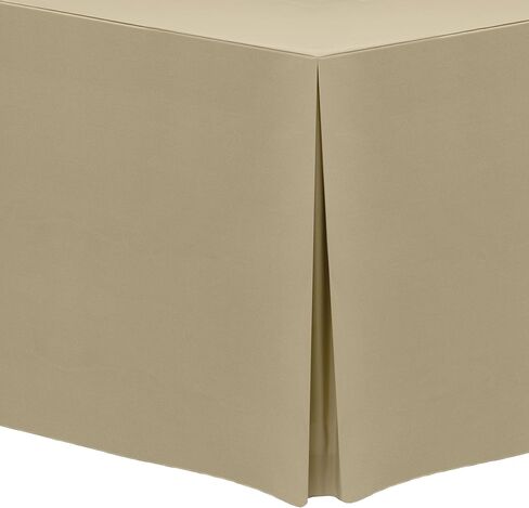 Ultimate Textile -2 Pack- 8 ft. Fitted Polyester Tablecloth - Fits 30 x 96-Inch Rectangular Tables - 42" H, Camel Light Brown in Saudi Arabia