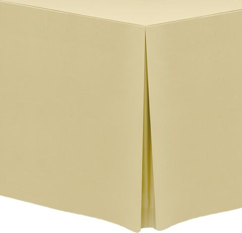 Ultimate Textile -5 عبوات - مفرش طاولة من البوليستر مقاس 8 أقدام - يناسب طاولات مستطيلة مقاس 30 × 96 بوصة - ارتفاع 42 بوصة، بني فاتح عسلي in Saudi Arabia