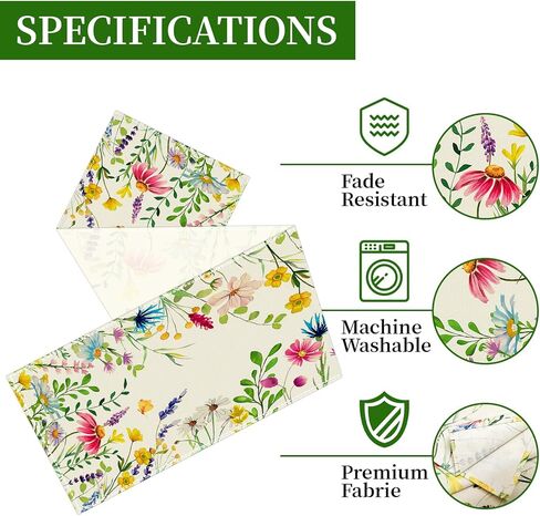 Bloss Spring Table Runner 72inch Long, Lavender Daisy Summer Floral Table Runner, Easter Tables Runners for Kitchen Dining Tables Decor,Wedding,Daily Party Decor,13x72 Inch in Saudi Arabia