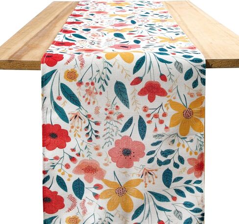 مفارش طاولة بطول 72 بوصة من الكتان بنمط الأزهار لطاولة تناسب المرأة الرائدة وإكسسوارات المطبخ مثالية للمنزل وحفلات الزفاف هدية الترحيب بالمنزل الجديد للنساء in Kuwait