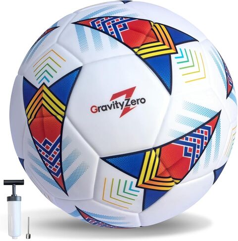 GravityZero Size 5 Soccer Ball Professional Training &Official Match Football,Seamless Thermal Bonded,Indoor Outdoor Soccer Ball,Waterproof TPU Leather,Practice Ball with with Pump and Needles in Saudi Arabia
