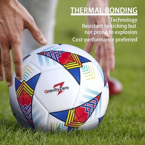 GravityZero Size 5 Soccer Ball Professional Training &Official Match Football,Seamless Thermal Bonded,Indoor Outdoor Soccer Ball,Waterproof TPU Leather,Practice Ball with with Pump and Needles in Saudi Arabia