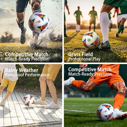 GravityZero Size 5 Soccer Ball Professional Training &Official Match Football,Seamless Thermal Bonded,Indoor Outdoor Soccer Ball,Waterproof TPU Leather,Practice Ball with with Pump and Needles in Saudi Arabia