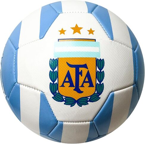 كرة قدم Icon Sports مرخصة من AFA Messi #10 - كرة قدم أرجنتينية باللونين الأزرق الفاتح والأبيض، مقاسات 5 و4 و2، كرة ترفيهية ممتازة لجميع الأعمار in Kuwait