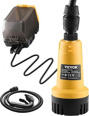VEVOR Cordless Submersible Water Transfer Pump, 528GPH, Portable Sump Pump with G3/4" Garden Hose, Compatible with Dewalt 20V MAX Battery (No Battery), Electric Utility Pump for Pool, Garden, Pond in Saudi Arabia