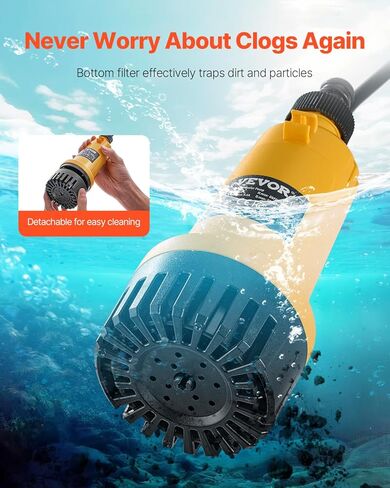 VEVOR Cordless Submersible Water Transfer Pump, 528GPH, Portable Sump Pump with G3/4" Garden Hose, Compatible with Dewalt 20V MAX Battery (No Battery), Electric Utility Pump for Pool, Garden, Pond in Saudi Arabia