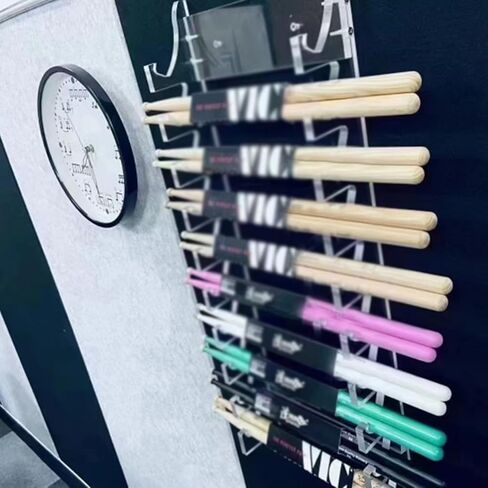 Acrylic Wall Mounted Drum Stick Holder Display, Drum Room Drum Rack Bracket for 10 Pair of Sticks, Large Capacity Drumstick Accessories Favorites Organizer in Saudi Arabia