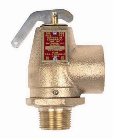 Apollo Valve 10-303 Series Bronze Safety Relief Valve, ASME Hot Water, 50 psi Set Pressure, 3/4" NPT Female in Saudi Arabia