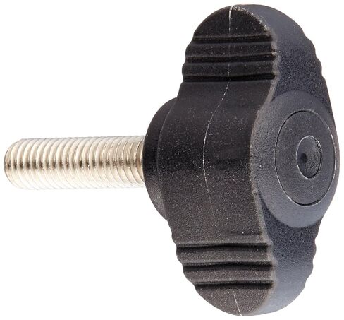 Kipp 06652-0005X20 Novo·Grip Thermoplastic Mini Wing with M5 External Thread, Metric, Stainless Steel Stud, 28 mm Diameter, 20 mm Screw Length, Grey (Pack of 10) in Kuwait