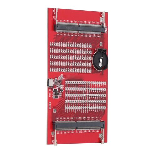 جهاز اختبار فتحة ذاكرة الوصول العشوائي DDR5، محلل تشخيص LED أحمر لأجهزة الكمبيوتر المحمول مع مصدر طاقة مزدوج لخبير الكمبيوتر الذي ينطبق على DDR5 DDR4 مع كابل من النوع C in Saudi Arabia