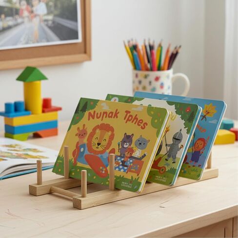 2 Pack Mail Organizer for Desk, Wood Mail Holder Countertop with 5-Slot, Small Letter Sorter File Holder,Office Desktop Envelope Organizer and Book Display Rack in Kuwait