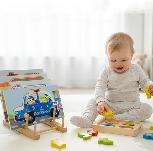 2 Pack Mail Organizer for Desk, Wood Mail Holder Countertop with 5-Slot, Small Letter Sorter File Holder,Office Desktop Envelope Organizer and Book Display Rack in Kuwait