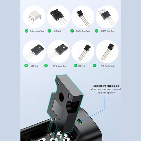 جهاز اختبار الترانزستور المحمول، أداة اختبار Optocoupler متعددة الوظائف مع شاشة LED ومسبار مطور، لاختبار ترانزستورات NPN PNP IGBT الثايرستور 431 in Kuwait