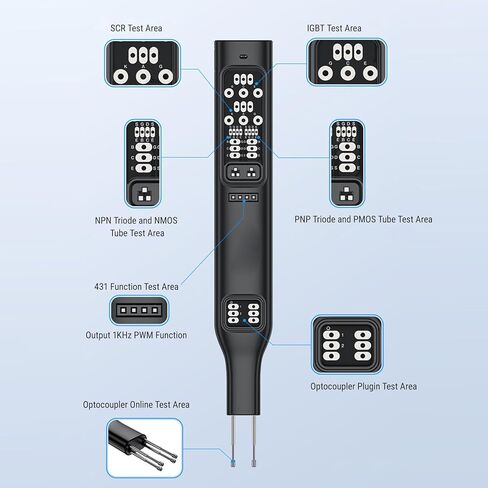 جهاز اختبار الترانزستور المحمول، أداة اختبار Optocoupler متعددة الوظائف مع شاشة LED ومسبار مطور، لاختبار ترانزستورات NPN PNP IGBT الثايرستور 431 in Kuwait