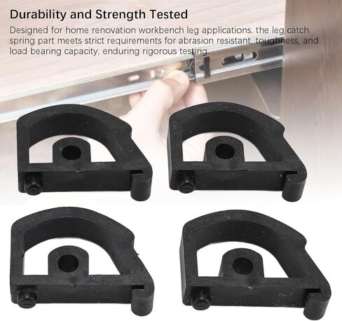 Workbench Leg Catch Replacement Parts, Plastic, 4PCS 4.5cm - Durable Leg Locking Mechanism, Easy Installation, Home Renovation Use in Saudi Arabia
