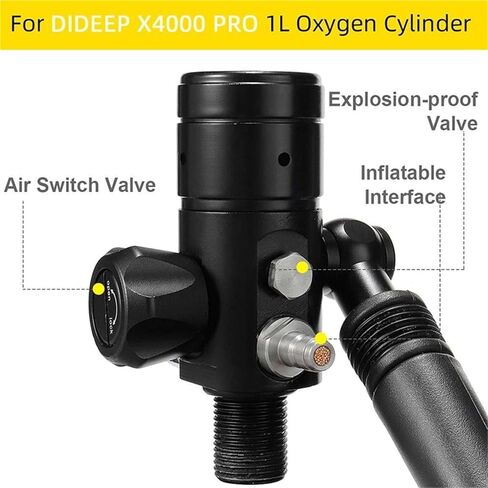 Diving Equipment For 1L Scuba Oxygen Cylinder Breathing Valve Snorkeling Air Tank Regulator With Mouthpiece in Kuwait