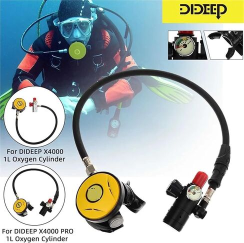 Diving Equipment For 1L Scuba Oxygen Cylinder Breathing Valve Snorkeling Air Tank Regulator With Mouthpiece in Kuwait
