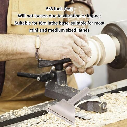 Lathe Tool Rest 3.5 Inch Length with 5/8 Inch Post, Stainless Steel Construction for Durability, Fits 16mm Lathe Base, Operation for Wood Turning in Kuwait