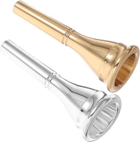 GALPADA 2pcs Brass French Horn Mouthpiece Set with Silver and Gold Plating, Standard Size Beginner and Practice Horn Accessory for Student and Performance Use in Saudi Arabia