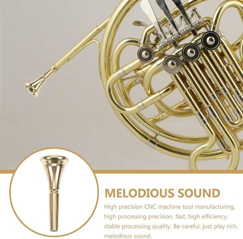 Toyvian French Horn Mouthpiece Replacement Copper Alloy Brass Accessory for Beginners and Professional Horn Players, Gold Finish Instrument Part for Musical Instruments in Saudi Arabia