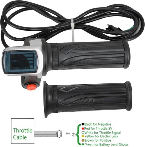 Voilamart Twist Throttle with Battery Level Display for 48V Electric Bicycle 6-Pin SM-Plug in Kuwait