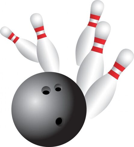 Wallmonkeys WM256526 Bowling Strike Peel and Stick Wall Decals, 24" H x 22" W-Medium in Kuwait