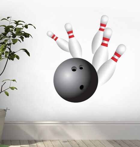 Wallmonkeys WM256526 Bowling Strike Peel and Stick Wall Decals, 24" H x 22" W-Medium in Kuwait