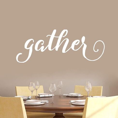 اجمع ملصق حائط لغرفة النوم، وغرفة المعيشة، وغرفة العائلة، وغرفة الطعام، وملصق المطبخ للحائط أو اللافتة | 24 بوصة عرض × 10 بوصة طول | أسود | اختر اللون والحجم الخاص بك in Kuwait