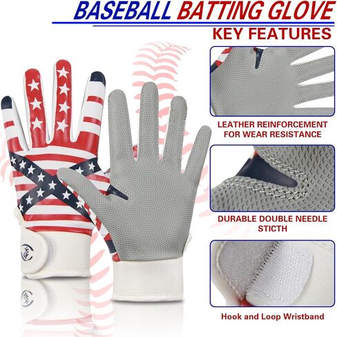 Youth Baseball Batting Gloves with Super Grip Technology for Boys & Girls | Enhanced Control & Comfort for Hitting, Training & Game Day on The Diamond in Saudi Arabia