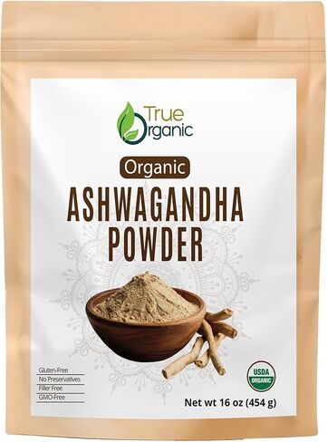 True Organic Ashwagandha Powder 16 oz – USDA Organic Ashwagandha Root Powder | Non-GMO, Gluten Free | Pure Withania Somnifera | Vegan Herbal Powder. in Saudi Arabia