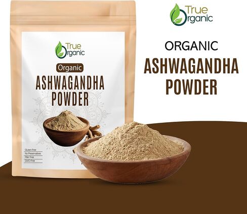 True Organic Ashwagandha Powder 16 oz – USDA Organic Ashwagandha Root Powder | Non-GMO, Gluten Free | Pure Withania Somnifera | Vegan Herbal Powder. in Saudi Arabia