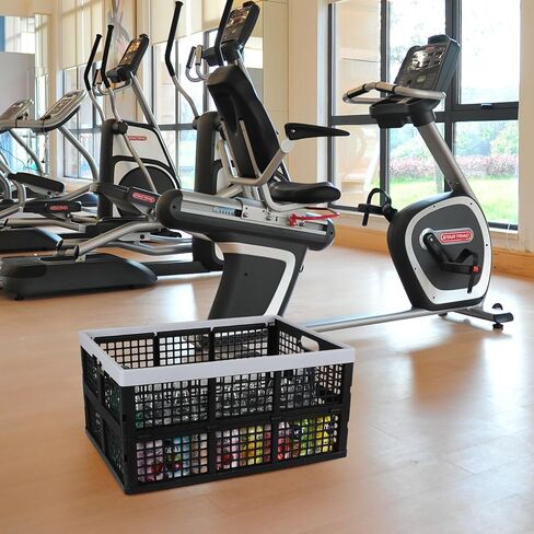 Yuright 34 Liter Plastic Collapsible Crate for Storage, 3 Pack Foldable Milk Crate, Black in Kuwait