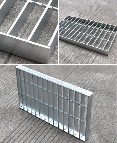 Heavy-Duty Galvanized Steel Drain Grates - Rectangular Sewer Covers for Garage & Trench Drainage - Durable Rainwater & Floor Strainers, 50x40x3CM in Kuwait