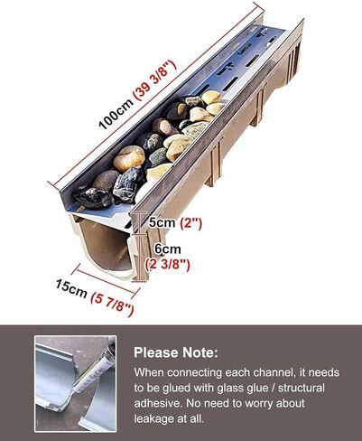 Heavy Duty Stainless Steel Drainage Trench Cover & Grates - Durable Channel Drain for Driveway, Patio, Farm, Factory, Deck - 25x30cm & 15x11cm Sizes in Kuwait