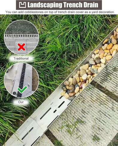 Heavy Duty Stainless Steel Drainage Trench Cover & Grates - Durable Channel Drain for Driveway, Patio, Farm, Factory, Deck - 25x30cm & 15x11cm Sizes in Kuwait