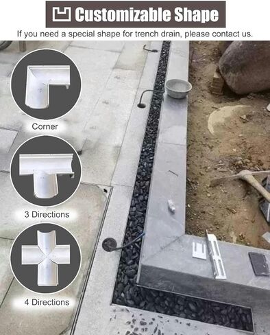 Heavy Duty Stainless Steel Drainage Trench Cover & Grates - Durable Channel Drain for Driveway, Patio, Farm, Factory, Deck - 25x30cm & 15x11cm Sizes in Kuwait