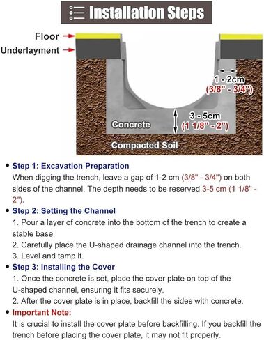 Heavy Duty Stainless Steel Drainage Trench Cover & Grates - Durable Channel Drain for Driveway, Patio, Farm, Factory, Deck - 25x30cm & 15x11cm Sizes in Kuwait
