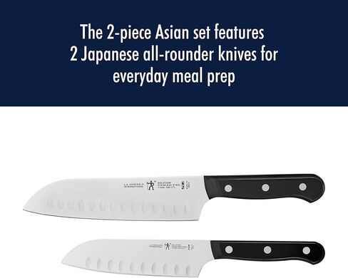 مجموعة سكاكين HENCKELS Solution Razor-Sharp مكونة من قطعتين، سكين سانتوكو 5 بوصة، سكين سانتوكو 7 بوصة، تم تصميمها هندسيًا ألمانيًا على مدار أكثر من 100 عام من الإتقان، من الفولاذ المقاوم للصدأ in Kuwait